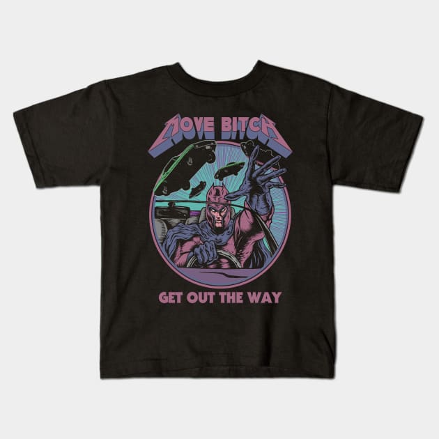 "MOVE BITCH" PUCE COLORWAY Kids T-Shirt by joeyjamesartworx